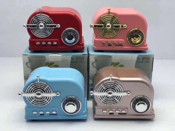 

new retro hifi bluetooth speaker mini creative rudder type wireless smart radio subwoofer card mobile audio player for gift present