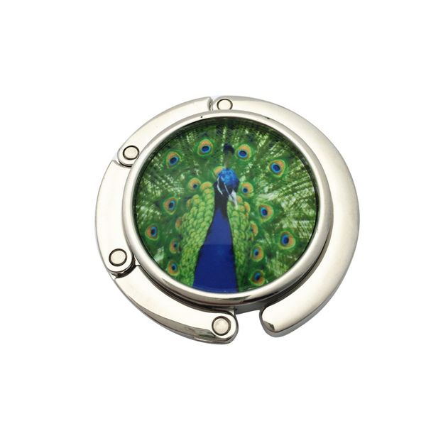 

portable lightweight table mounted butterfly flower round dragonfly folding ceramic delicate purse hanger handbag hook peacock, Black