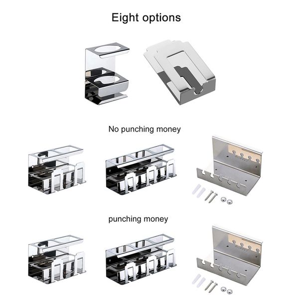 

stainless steel 304 toothbrush holder toothpaste cup rack organizer bathroom sets wall mounted toothpaste dispenser