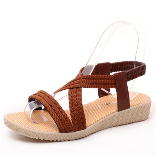 

sandals ladies women bohemian dames sandalen boheme fashion flat casual retro shoes woman beach sandals slippers strap heel, Black