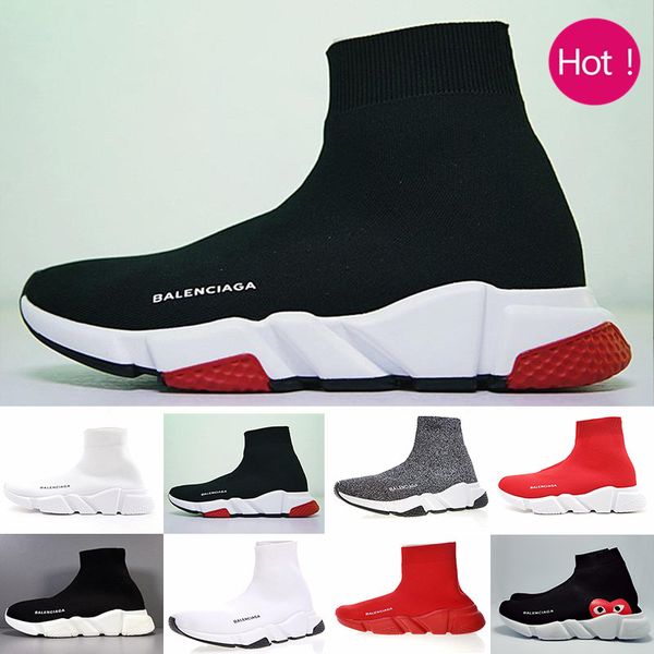 

designers sneakers speed trainer black red gypsophila triple black fashion flat sock boots casual shoes speed trainer runner with str-2