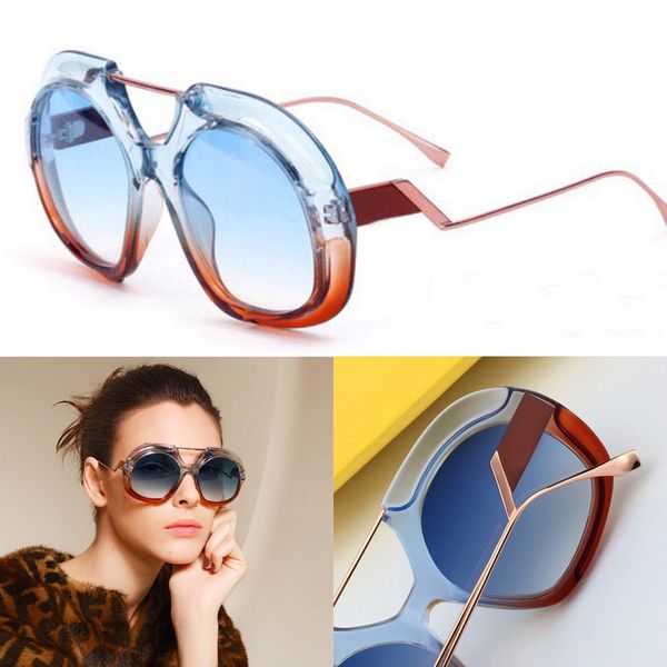 

luxury- new fashion designer sunglasses 0316 stitching color frame avant-garde summer style uv400 protection eyewear for women quality, White;black