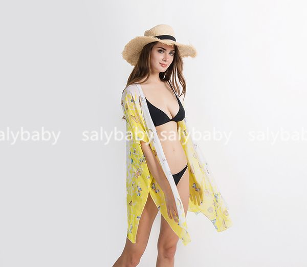 

New summer bikini swimming small butterfly pattern beach cover shawl mix colors Cover-Ups cool clothes can do drop shipping