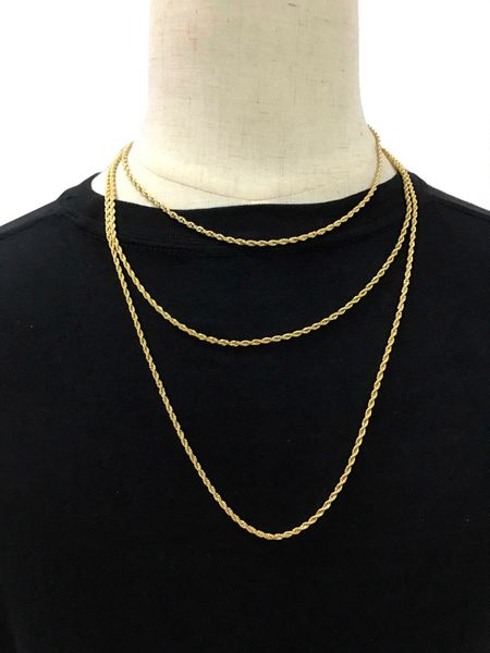 

hip hop из неѬжавеей али ѬпеѬа 3мм 20/24/30" rope chain mens золоо еѬебѬо заполненнй веѬ, Black