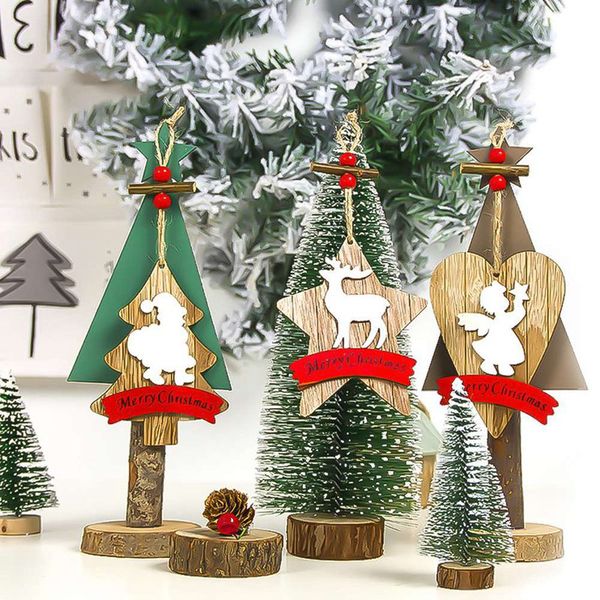 Christmas Tree Red Beads Pendant Innovative Santa Claus Snowman