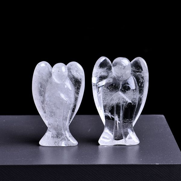 

pendant pink quartz jade angel crystal artware decoration pocket guardian stone statue carved handicrafts ornaments