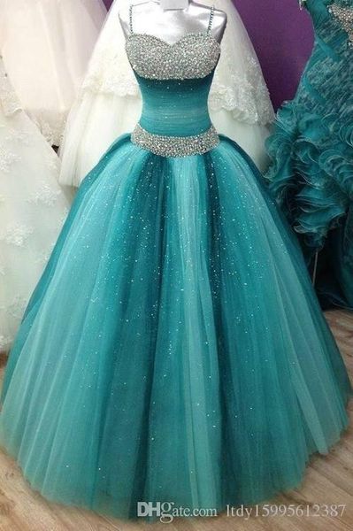 

2019 new sweet 16 long floor length quinceanera dress a-line with spaghetti straps victoria prom gown luxury crystals quinceanera dress a469, Black