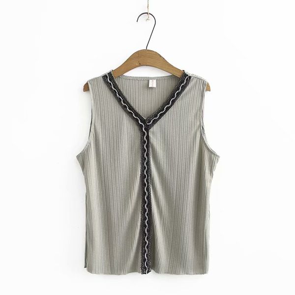 

women's tanks & camis plus size elastic lace v neck sleeveless women loose tank 2021 summer casual ladies soft female shirts, White