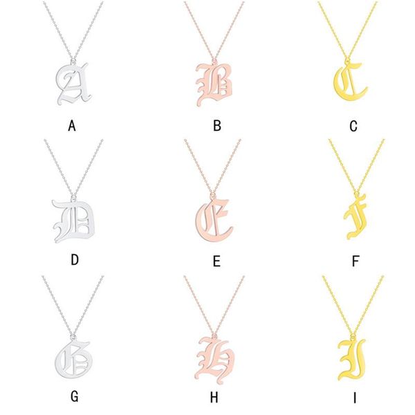 

1 ожерелье пк новых нержавеющей стали серебро покрытие золото цвет капитал алфавит / letter «a» - «z» подвеска подарок ювелирных изделия 45с, Silver