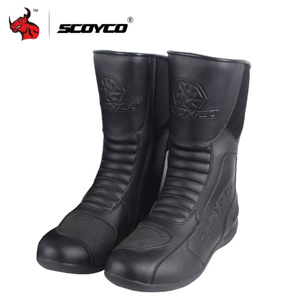 

scoyco waterproof leather motorcycle boots motorbike long riding sport road speed professional botas motocross shoes eu 39-46
