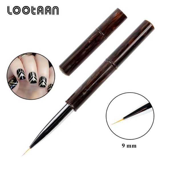 

lootaan 1 pc acrylic nail art painting liner line drawing brush 9 mm manicure nail art pen tool gel striper brush, Yellow
