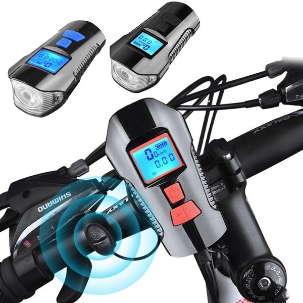 

portable code table usb rechargeable riding bicycle light power display waterproof bright lights abs t6 riding light