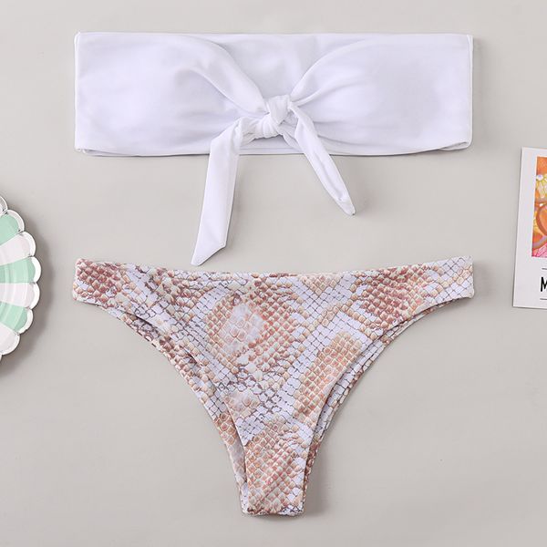 

2020 new bikini bikini snake print split swimsuit fashion women designer swimwear brand bikinis sets 5 models size s-l, White;black