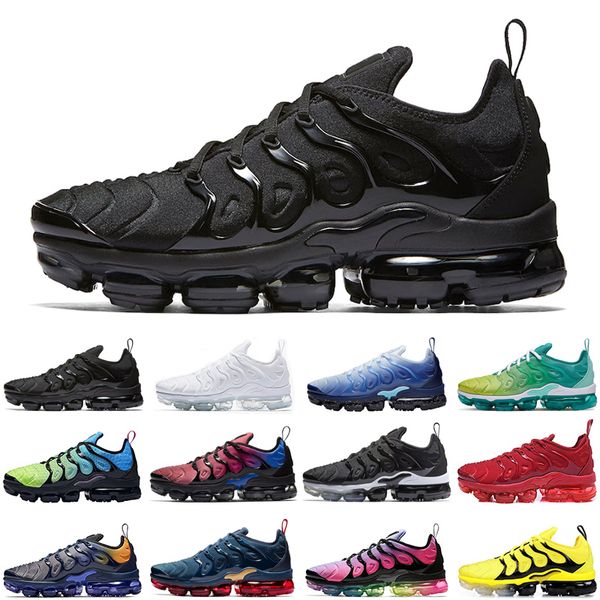

new tn plus running shoes men women triple black white be true cool grey lemon lime rainbow outdoor mens womens trainers sports sneakers