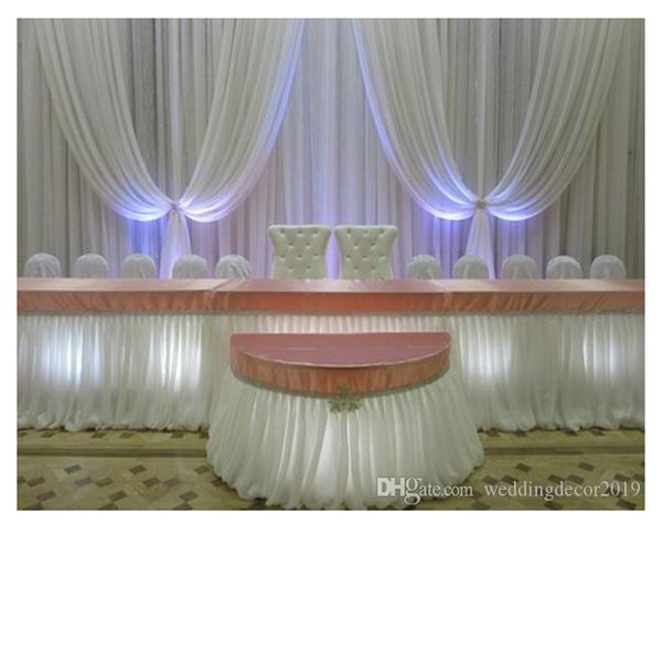 

new silk 10ft x 20ft wedding backdrop pure white wedding drape and curtain wedding decoration fast delivery