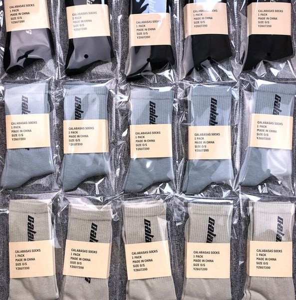 

сезон 6 калабасаса носки мужские женщин скейтборд streetwear чулки более голеностопного носки wzca hip hop письмо версия для печати носки бы, Black