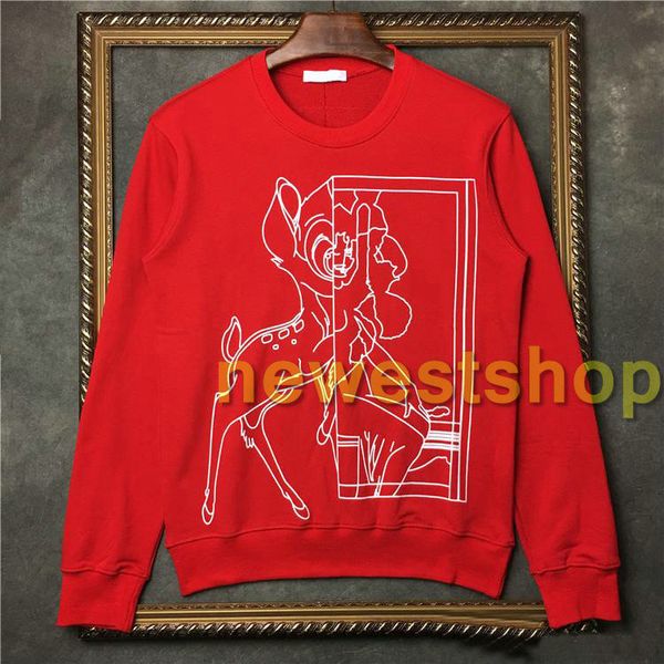 

2020 autumn and winter men luxury hoodies casual long sleeve sweatshirt animal print sweater red long sleeved coat designer jumpers, Black