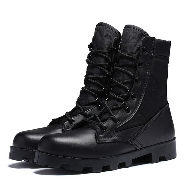 

tactical boots mens working men's leather black combat boots anti-skid desert outdoor tactical climbing shoes