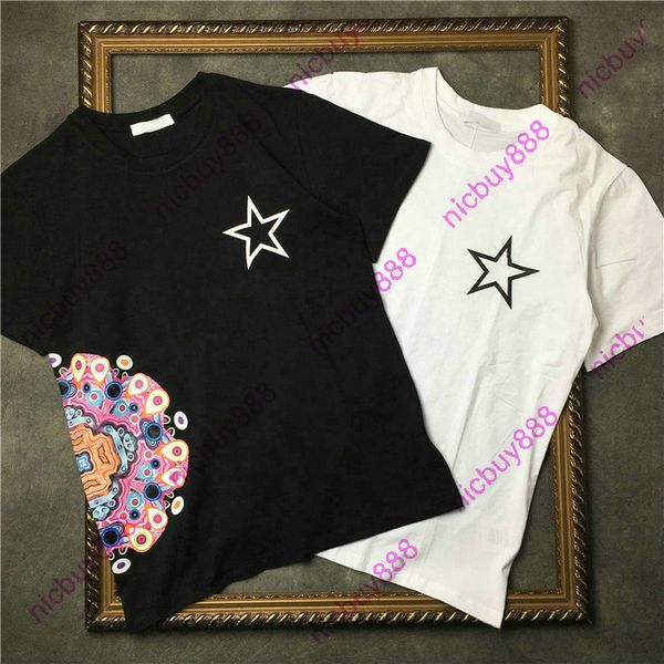 

mens designer brand tshirt clothing classic star flowers geometry print letter t shirt tshirt fashion short sleeve cotton casual tee top, White;black