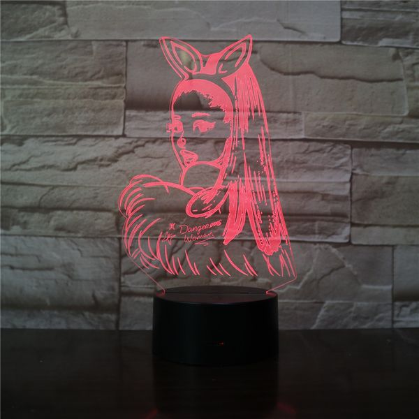 

ariana grande poster celebrity singer cat girl fans gift for bedroom decorative 3d led night light table nightlight dropshipping