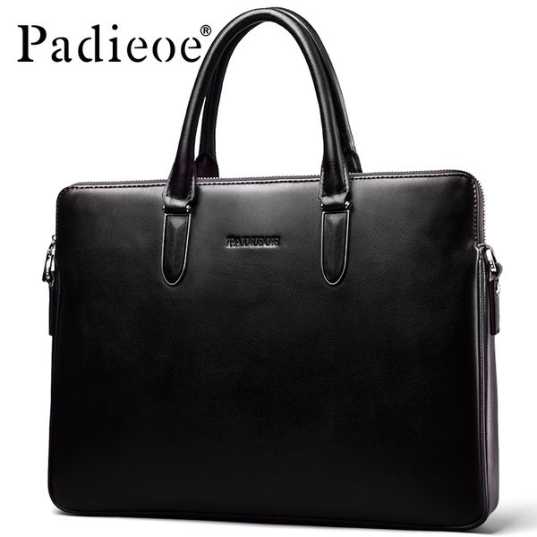 

padieoe men bag briefcase leather computer bag messenger handbag purses jobs genuine leather