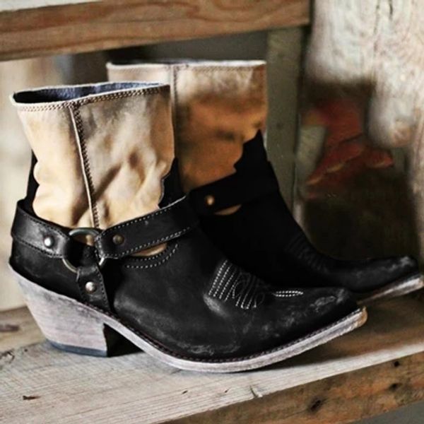 

litthing winter ladies pointed shallow mouth high heel boots female fashion comfortable casual versatile boots mujer, Black