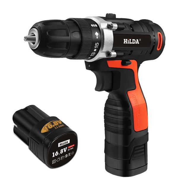 

16.8v led cordless electric screwdriver mini hand drill power driver drill for drilling tightening screw professional tools
