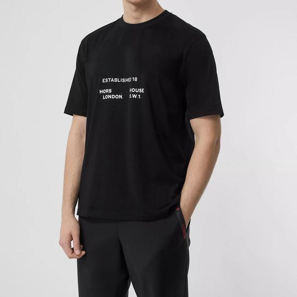 

20ss лондон англия письмо печать tee повседневный простой сплошной цвет короткие рукава мужчины женщины street футболка летняя дышащая пара, White;black