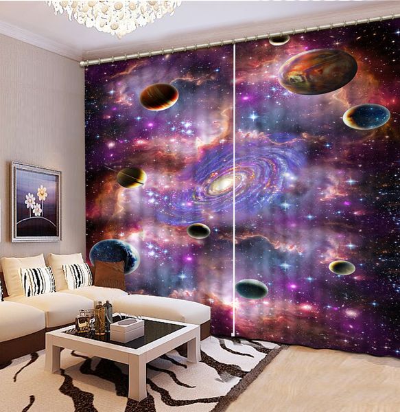 

customized size luxury blackout 3d window curtain starry sky for living room office bedroom drapes home decor