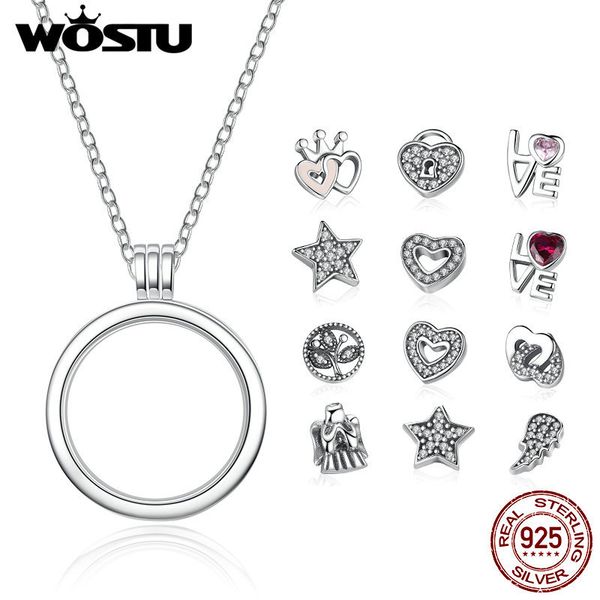 

new arrival 100% 925 sterling silver floating medium pendant necklaces fit petite charms for women diy jewelry crf001