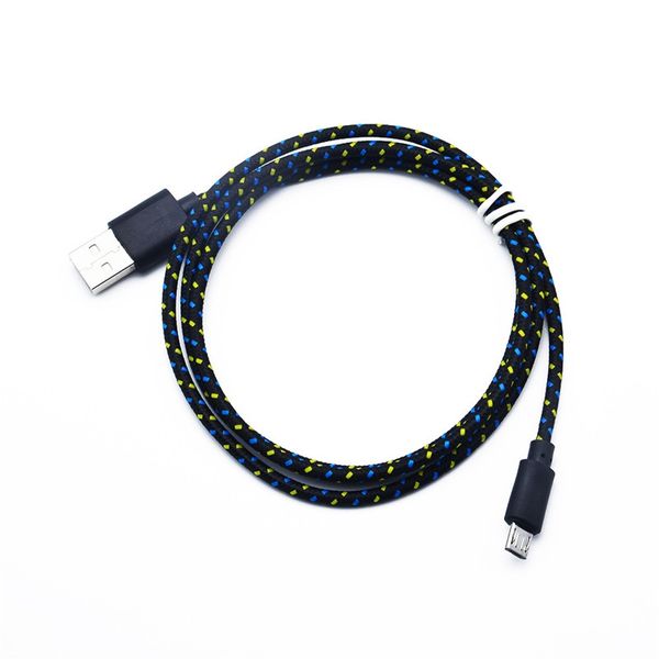 

1m braided nylon micro usb charger sync data charging cable cord for android