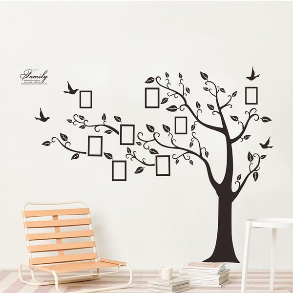 

diy семья свадебное фото дерево пвх наклейки на стены, искусство домашнего тв фон украшения стены наклейки, настенный плакат росписи