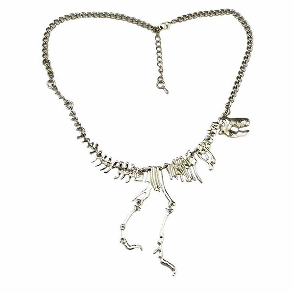 

necklaces personality metal hollow dinosaur skeleton necklace ladies jewelry gifts 2019 new arrival fashion gift friend colar, Golden;silver