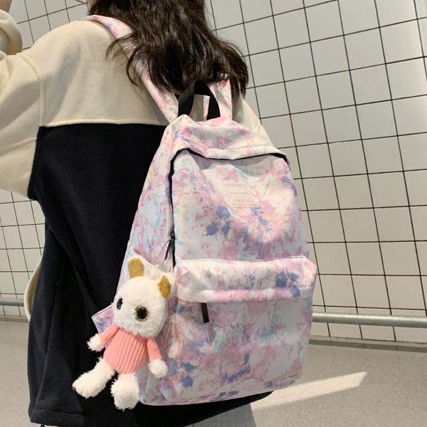 

student lapcute backpack graffiti women luxury school bag kawaii girl waterproof nylon fashion backpack book female bag lady