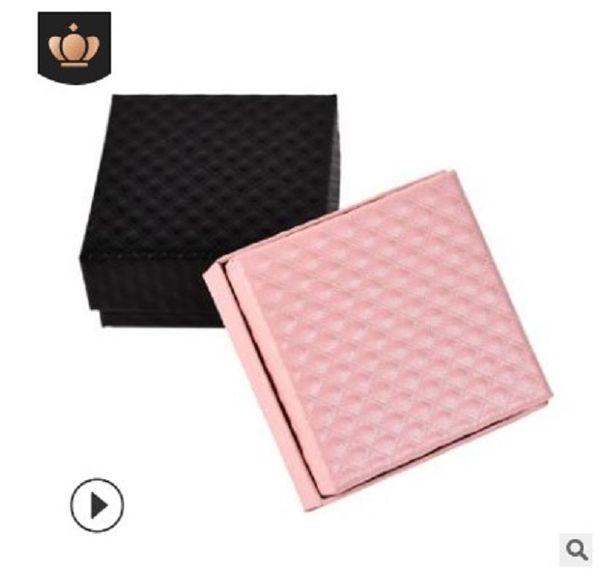 

2020 manufacturer's jewelry box diamond pattern jewelry box customized earring ring gift packaging box wholesale customization pink