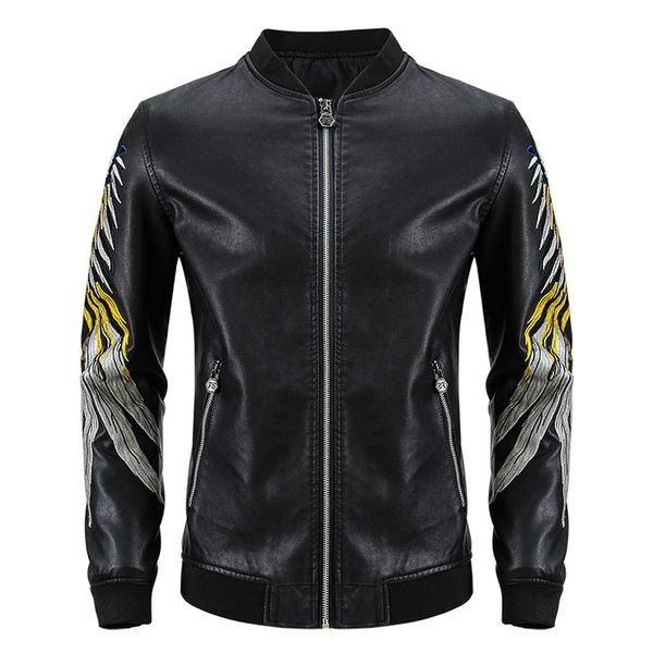 

dropshipping casual plus size fashion autumn and winter men's casual solid color long-sleeved slim leather women man hand, Black;brown