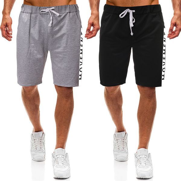 

mens designer solid color casual hip-hop english letter digital printing pants shorts, Black