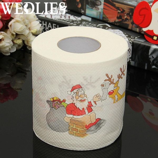 

wholesale- santa claus merry christmas toilet paper tissue roll xmas party events dining table decorative accessories craftwork party favor