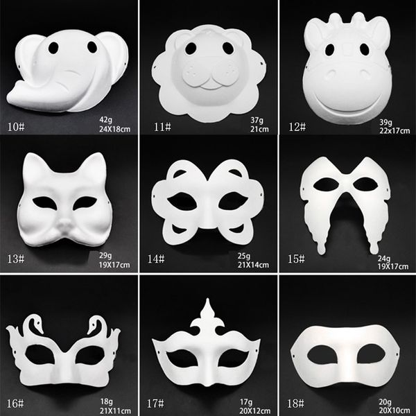 

makeup dance white masks embryo mould diy painting handmade mask pulp animal halloween festival party masks white paper face mask dbc bh2912