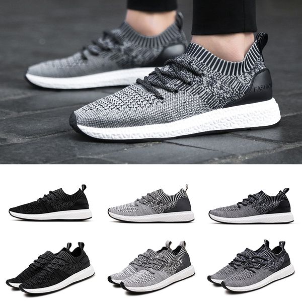 

grey white for men women fashion breathable running sport shoes non brand sneakers size 39-46 black, White;red