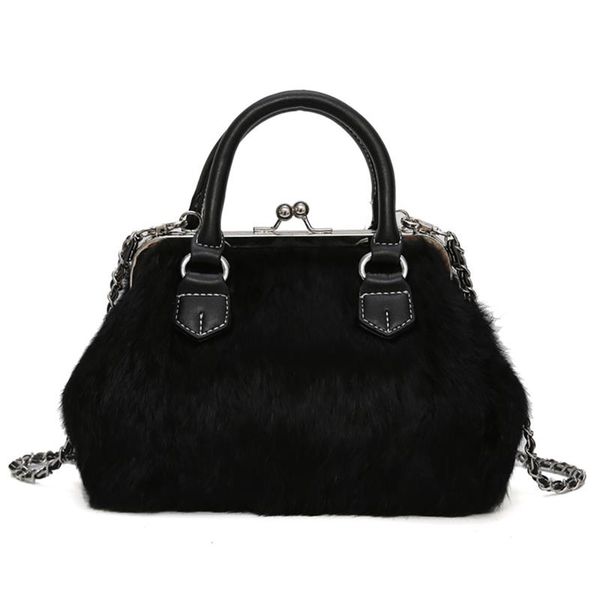 

chic soft plush fur shoulder crossbody bag for girls ladies tote fashion women handbag winter stylish clutch bags female bolsa