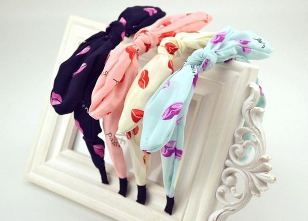 

500pcs floral bow hair hoop fashion wave point ear hair accessories, Slivery;white