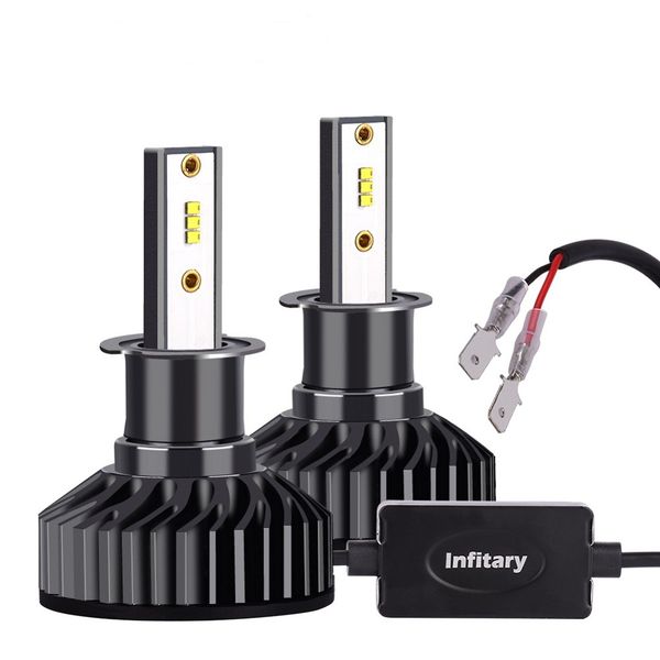 

2 шт. h3 светодиодные фары лампы автоматическая фара одного луча 8000lm 72 вт zes чип