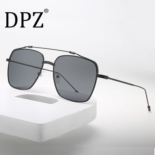 

2020 new brand of vintage metal gradient sunglasses for men and trend-driving pilot flat lenses for women uv400, White;black