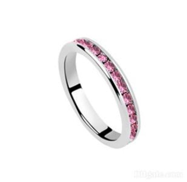 

три каменных кольца австрийский кристалл кольцо для женщин сделано с swarovski elements шарм ювелирные изделия из белого золота 18 карат зап, Golden;silver