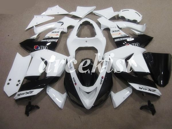 

new abs motorcycle fairings kits fit for kawasaki ninja zx-10r 2006 2007 06 07 body set custom white black gloss