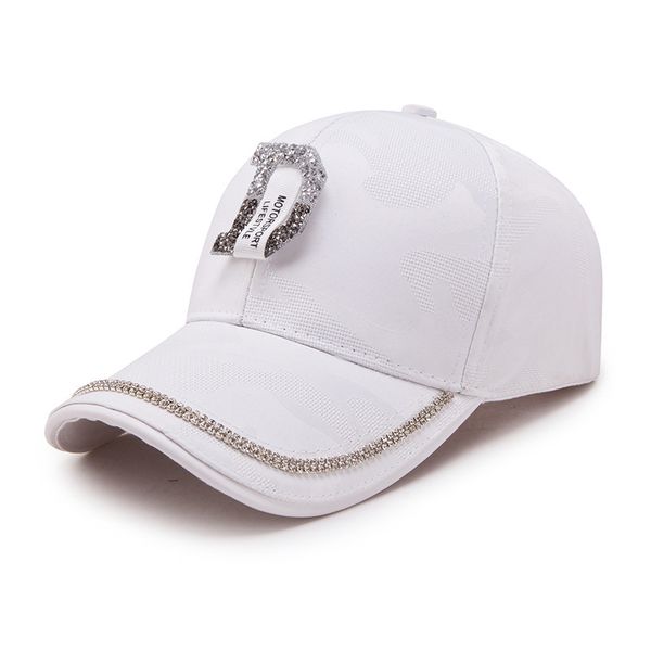 

tide korean version street corner eaves sunshade hat girl summer hand point drill d letter baseball cap, Blue;gray