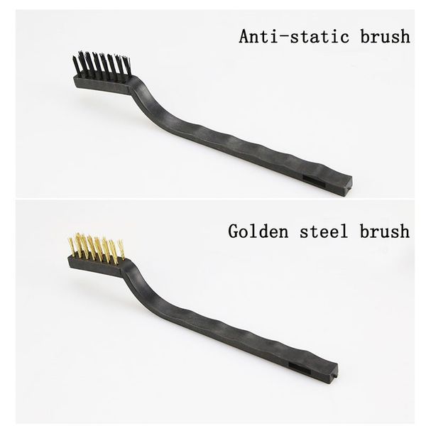 

3 in1 brush steel brush ss-046 gold/silver/anti-static steel cleaning dust removal mobile phone repair tools maintenance