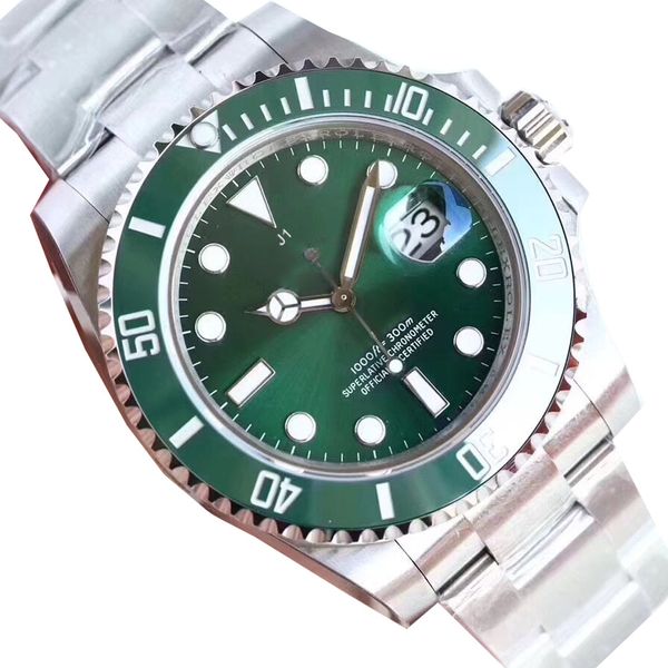 

sports mens watch 116610 men automatic sapphire stainless steel solid glidelock clasp green ceramics bezel hulk mens watches wristwatches, Slivery;brown