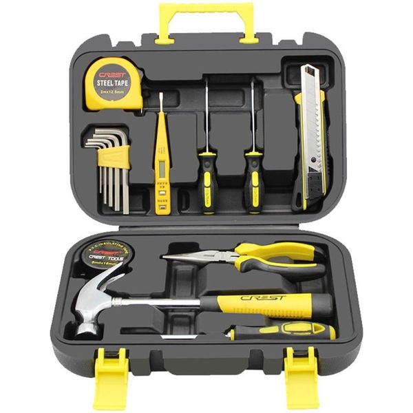 

16pcs plastic household repair hand tool set with toolbox socket wrench screwdriver universal chromium vanadium steel toolbox